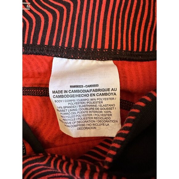 Nike Running Leggings Workout Capri Crop Leggings Red Black Sz Medium Gym Women - Picture 5 of 8
